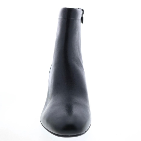 Clarks Un Cosmo Up Womens Black Leather Ankle Boots Zipper Block Heel Booties 9 - Picture 3 of 12